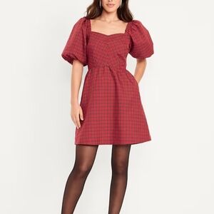 Old Navy Red and Black Plaid Top